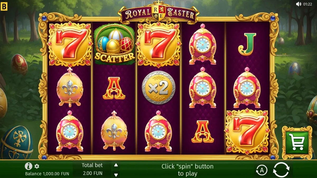 Tampilan visual slot Royal Easter dengan telur Fabergé yang mewah